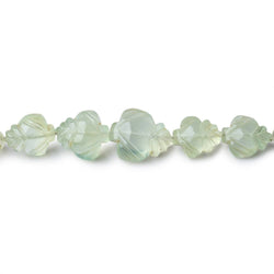 7x6-14x12mm Prehnite Carved Leaf Beads 13 inch 39 pieces (ONLINE ORDER ONLY)