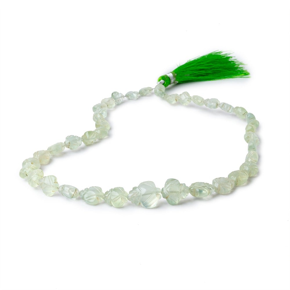 7x6-14x12mm Prehnite Carved Leaf Beads 13 inch 39 pieces (ONLINE ORDER ONLY)