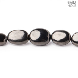 7x6-15x11mm Shungite Plain Oval Beads 18 inch 40 pieces 1mm Hole (ONLINE ORDER ONLY)