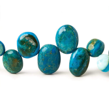 7x6-13x10mm Blue Peruvian Opalina top drilled plain oval beads 18 inch 70 pieces AAA (ONLINE ORDER ONLY)