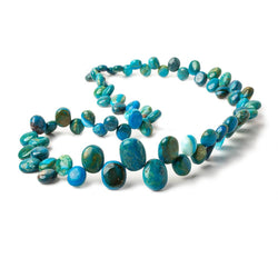 7x6-13x10mm Blue Peruvian Opalina top drilled plain oval beads 18 inch 70 pieces AAA (ONLINE ORDER ONLY)