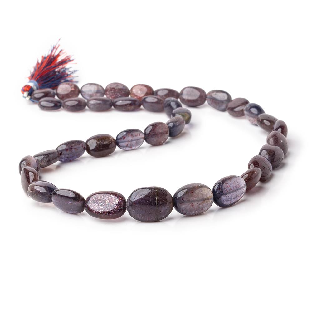 7x6-16x10mm Bloodshot Iolite-Sunstone Plain Oval Beads 16 inch 36 pieces (ONLINE ORDER ONLY)