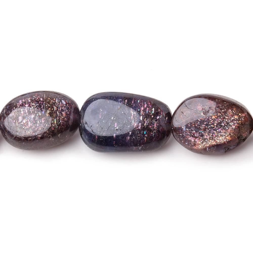 7x6-16x10mm Bloodshot Iolite-Sunstone Plain Oval Beads 16 inch 36 pieces (ONLINE ORDER ONLY)