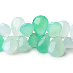 7x6-16x10mm Chrysoprase Plain Pear Beads 7.5 inch 54 pieces AAA (ONLINE ORDER ONLY)