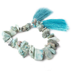 7x6-19x13mm Larimar top drilled Natural Crystal Chip beads 7.5 inch  beads (ONLINE ORDER ONLY)