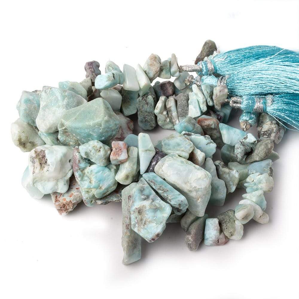 7x6-19x13mm Larimar top drilled Natural Crystal Chip beads 7.5 inch  beads (ONLINE ORDER ONLY)