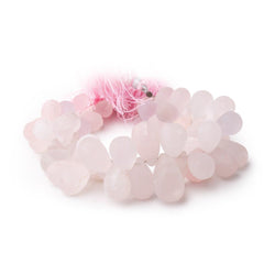 7x6-20x12mm Matte Rose Quartz Plain Tear Drops 8 inch 55 Beads (ONLINE ORDER ONLY)