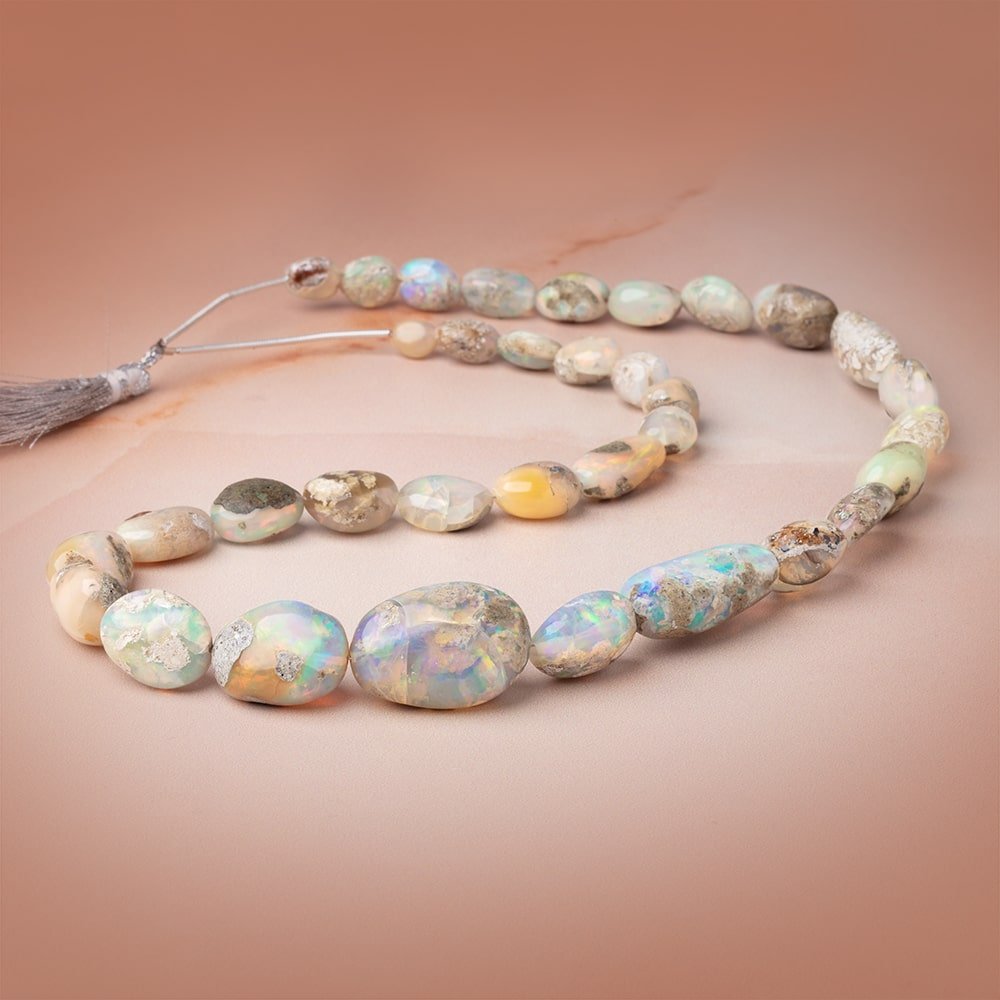 7x6-28x13mm Ethiopian Opal Plain Nugget Beads 20 inch 34 pieces AA (ONLINE ORDER ONLY)