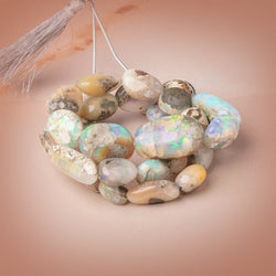 7x6-28x13mm Ethiopian Opal Plain Nugget Beads 20 inch 34 pieces AA (ONLINE ORDER ONLY)