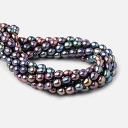 7x6-8x6.5mm Peacock Straight Drill Oval Freshwater Pearls 16 inch 52 Beads (ONLINE ORDER ONLY)