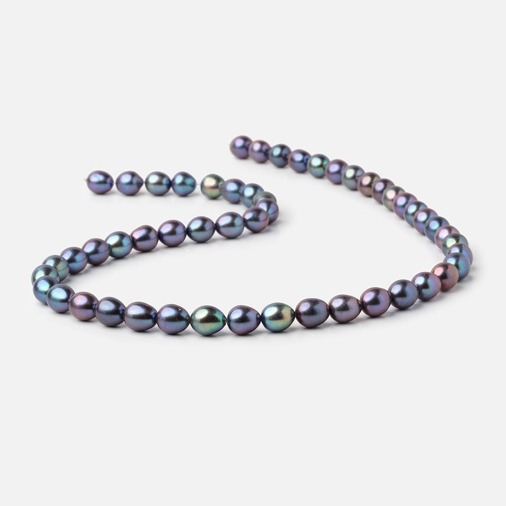 7x6-8x6.5mm Peacock Straight Drill Oval Freshwater Pearls 16 inch 52 Beads (ONLINE ORDER ONLY)