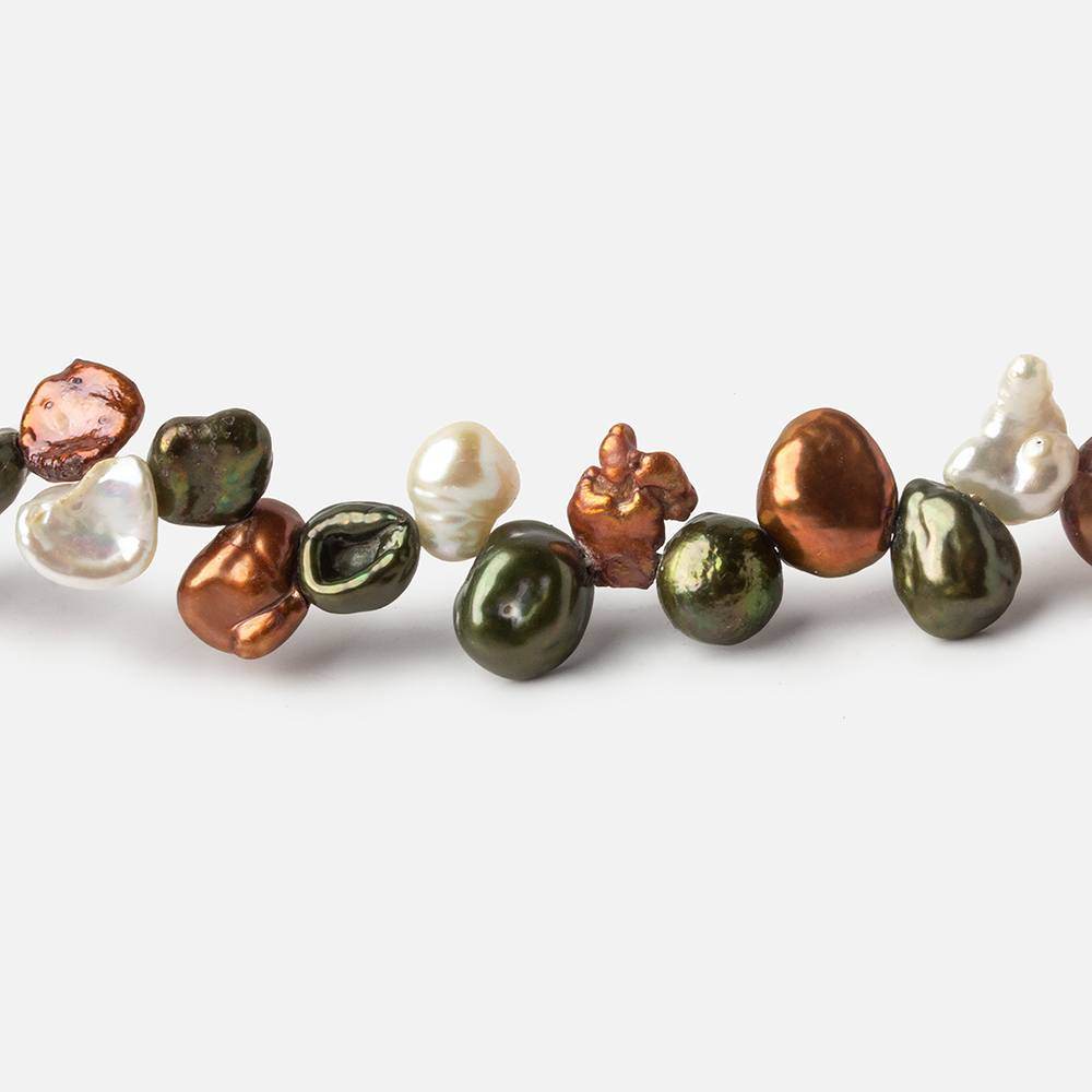 7x6-8x7mm Tri Color Top Drill Keshi Freshwater Pearls 88 pieces (ONLINE ORDER ONLY)