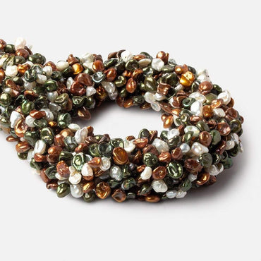 7x6-8x7mm Tri Color Top Drill Keshi Freshwater Pearls 88 pieces (ONLINE ORDER ONLY)