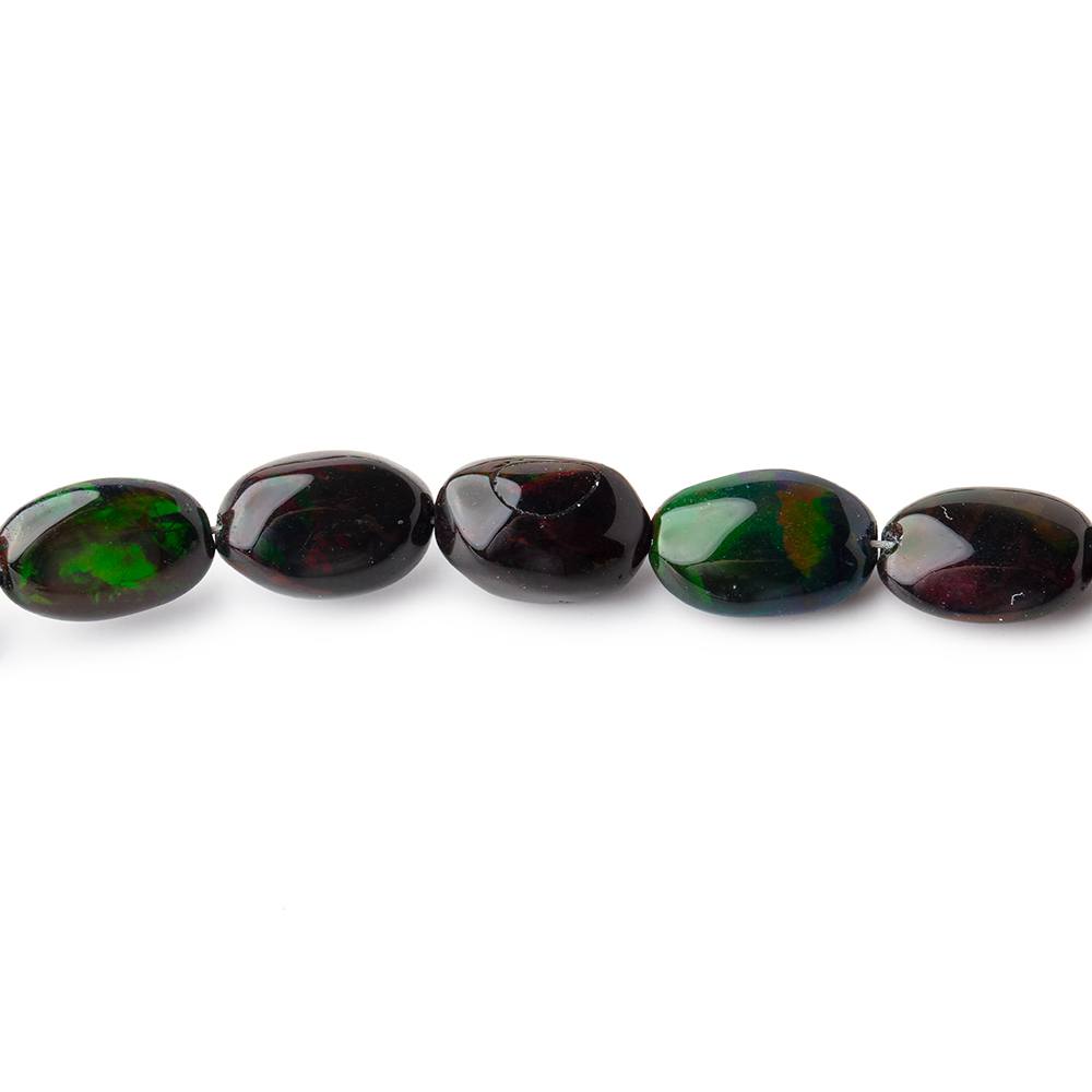 7x6-9x6mm Black Ethiopian Opal Plain Oval Beads 16 inch 55 pieces AAA (ONLINE ORDER ONLY)