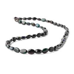 7x6-9x6mm Black Ethiopian Opal Plain Oval Beads 16 inch 55 pieces AAA (ONLINE ORDER ONLY)