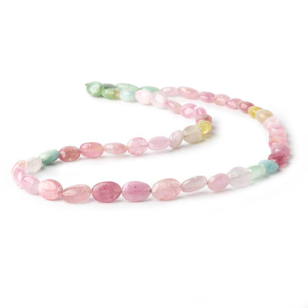 7x6-9x6mm Multi Color Afghani Tourmaline Plain Oval Nuggets 16 inch 49 pcs (ONLINE ORDER ONLY)