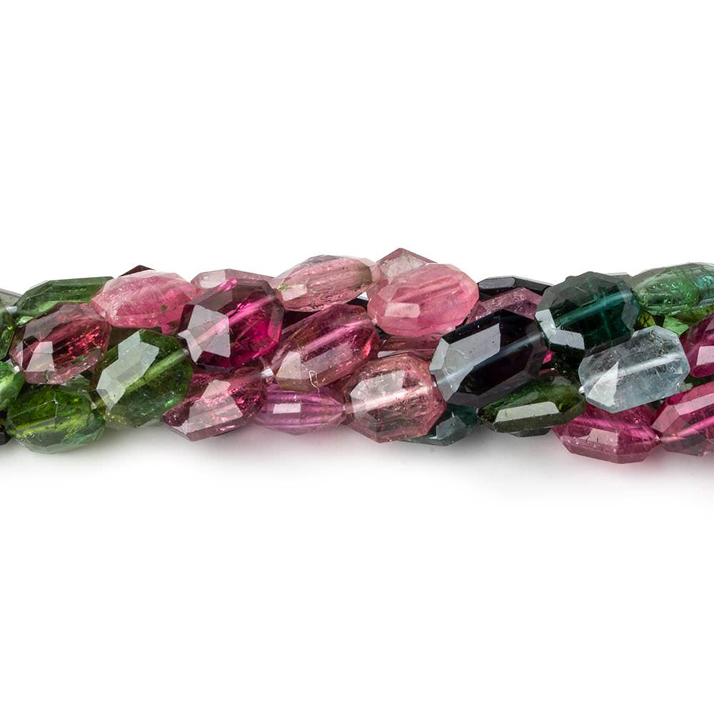 7x6-9x6mm Multi Color Tourmaline Faceted Modified Rectangles 15 inch 47 beads AA (ONLINE ORDER ONLY)
