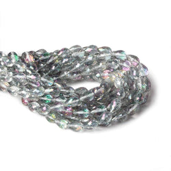 9x6mm Mystic White Topaz straight drilled faceted tear drops 9 inch 22 beads AA (ONLINE ORDER ONLY)