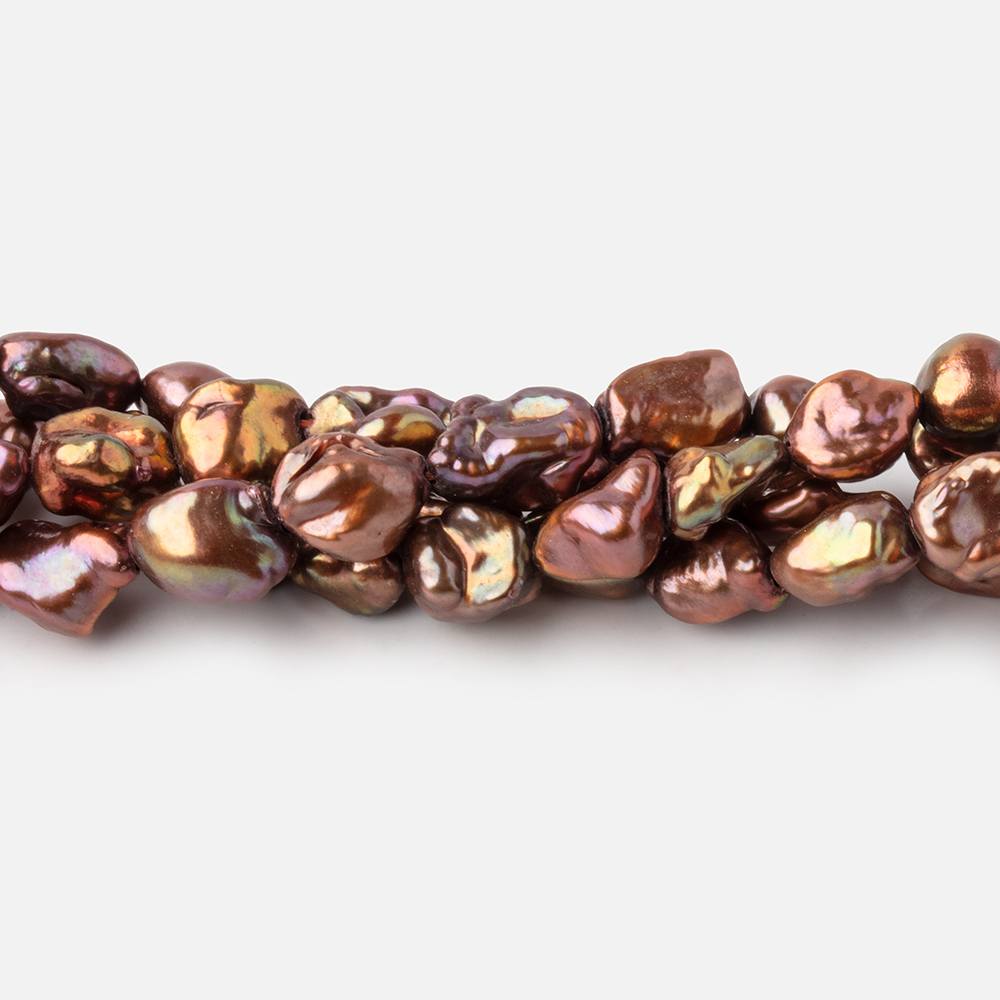 7x6-9x7mm Cinnamon Keshi Freshwater Pearl Beads 15.5 inch 50 pieces (ONLINE ORDER ONLY)