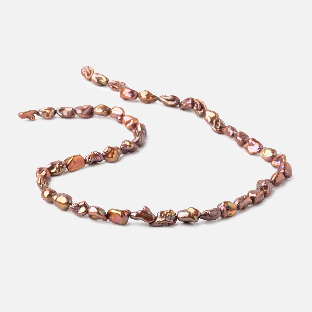7x6-9x7mm Cinnamon Keshi Freshwater Pearl Beads 15.5 inch 50 pieces (ONLINE ORDER ONLY)