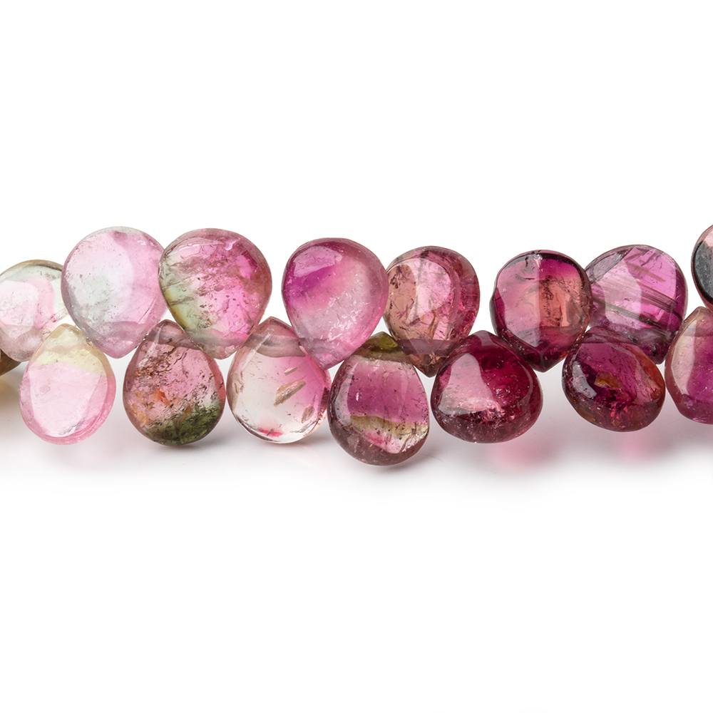 7x6-9x7mm Multi Color Tourmaline Plain Pear beads 18 inch 127 pieces (ONLINE ORDER ONLY)
