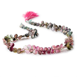 7x6-9x7mm Multi Color Tourmaline Plain Pear beads 18 inch 127 pieces (ONLINE ORDER ONLY)