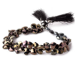 7x6-9x8mm MultiColor Metallic Black Spinel fancy shapes 9 inch 63 beads (ONLINE ORDER ONLY)