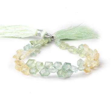 7x6-9x8mm Prehnite Faceted Pentagonal Beads 8 inch 55 pieces (ONLINE ORDER ONLY)