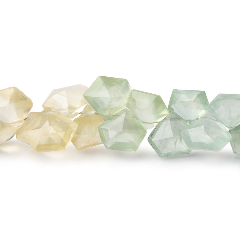 7x6-9x8mm Prehnite Faceted Pentagonal Beads 8 inch 55 pieces (ONLINE ORDER ONLY)