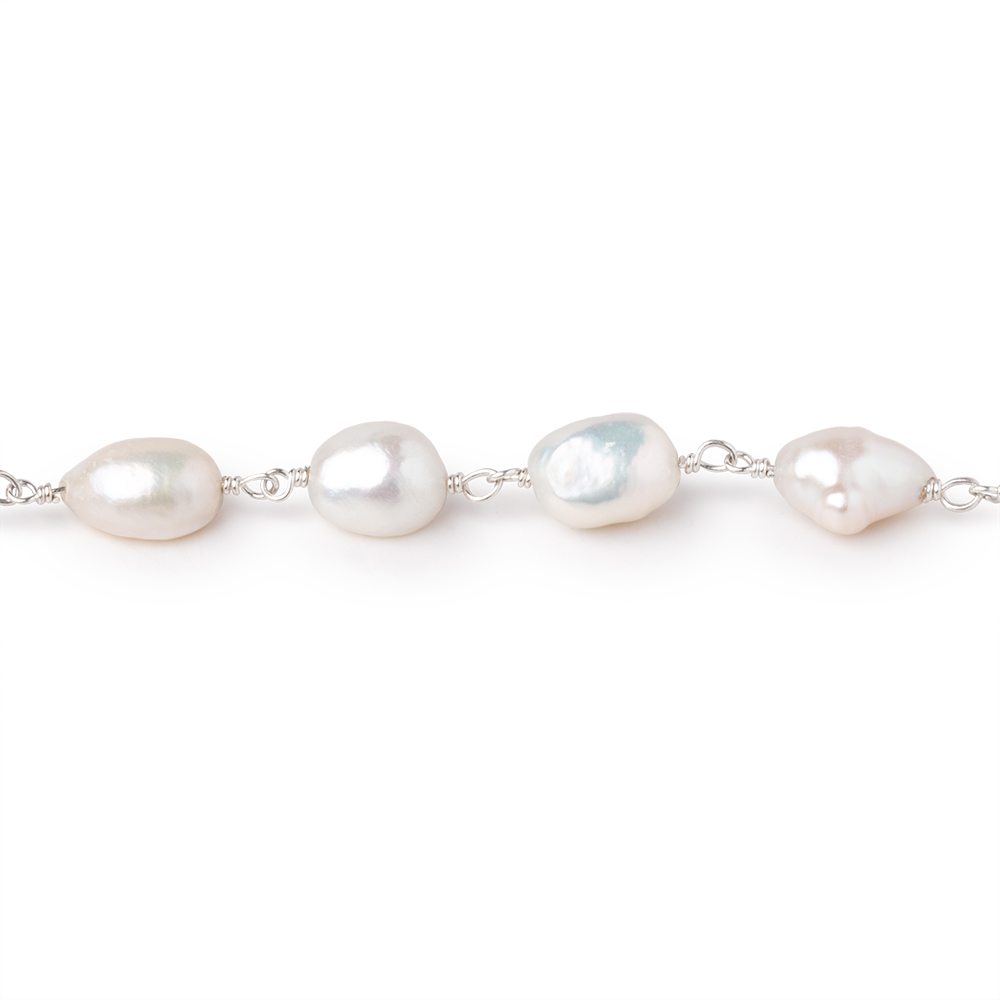 7x6.5-9x7mm Cream Baroque Pearls on .925 Silver Chain (ONLINE ORDER ONLY)
