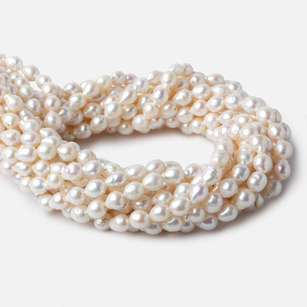 7x6.5-9x7mm Off White Petite Ultra Baroque Freshwater Pearls 15.5 inch 52 pieces (ONLINE ORDER ONLY)