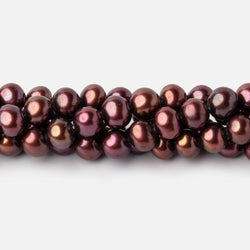 7mm Cherry Chocolate Side Drilled Off Round Freshwater Pearls 15.5 inch 68 pieces (ONLINE ORDER ONLY)