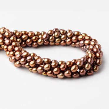 7x6mm Chestnut Oval Freshwater Pearls 16 inch 55 pieces (ONLINE ORDER ONLY)