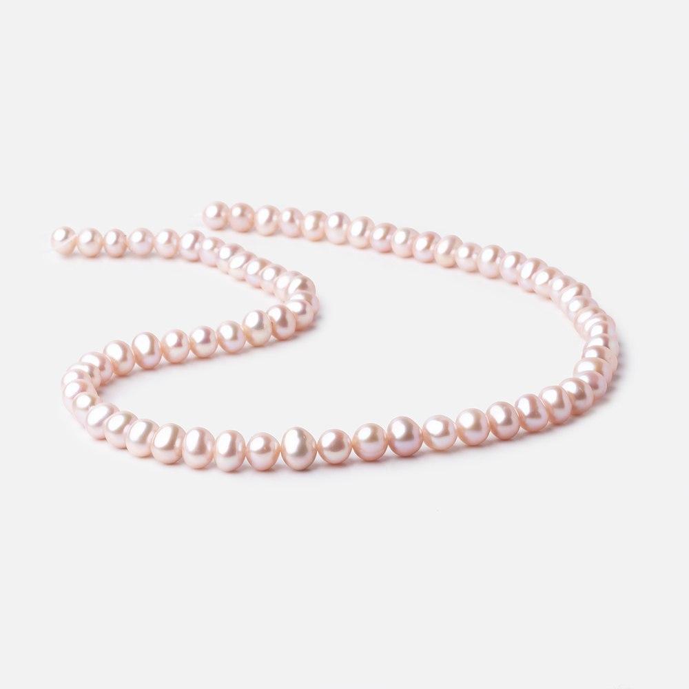 7x6mm Ice Pink Off Round Freshwater Pearl Beads 15.5 inch 70 pieces (ONLINE ORDER ONLY)