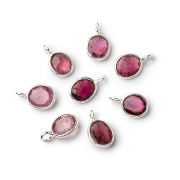 7x6mm Sterling Silver Bezel Pink Tourmaline Rose Cut Oval 1 Pendant (ONLINE ORDER ONLY)