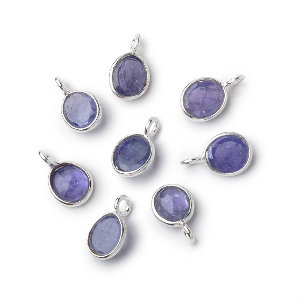 7x6mm Sterling Silver Bezel Tanzanite Rose Cut Oval Pendant 1 piece (ONLINE ORDER ONLY)