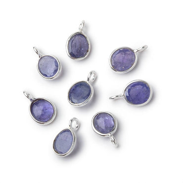 7x6mm Sterling Silver Bezel Tanzanite Rose Cut Oval Pendant 1 piece (ONLINE ORDER ONLY)