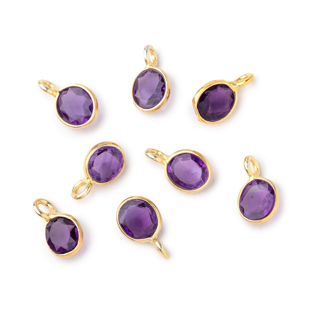 7x6mm Vermeil Bezel Amethyst Rose Cut Oval Pendant 1 piece (ONLINE ORDER ONLY)