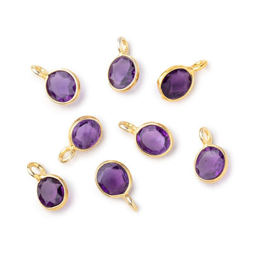 7x6mm Vermeil Bezel Amethyst Rose Cut Oval Pendant 1 piece (ONLINE ORDER ONLY)