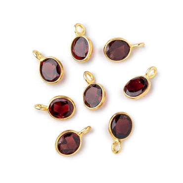 7x6mm Vermeil Bezel Garnet Rose Cut Oval Pendant 1 piece (ONLINE ORDER ONLY)