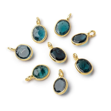 7x6mm Vermeil Bezel Indicolite Blue Tourmaline Rose Cut Oval 1 Pendant (ONLINE ORDER ONLY)