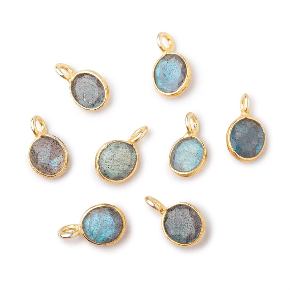 7x6mm Vermeil Bezel Labradorite Rose Cut Oval Pendant 1 piece (ONLINE ORDER ONLY)