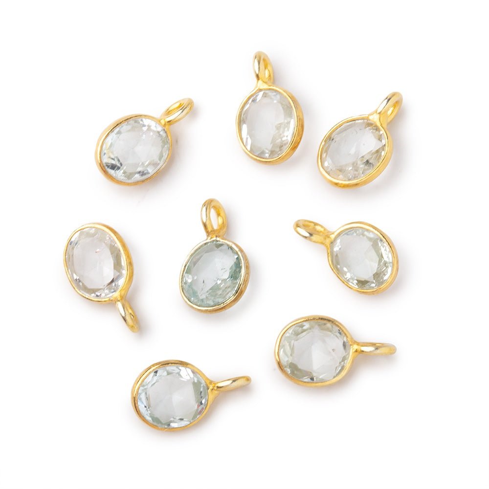 7x6mm Vermeil Bezel Natural Topaz Rose Cut Oval Pendant 1 piece (ONLINE ORDER ONLY)