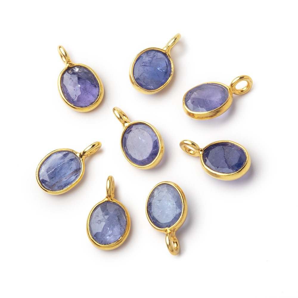 7x6mm Vermeil Bezel Tanzanite Rose Cut Oval Pendant 1 piece (ONLINE ORDER ONLY)