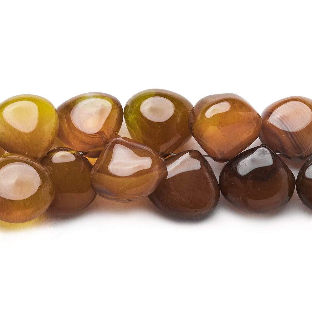 7x7-10x10mm Multi Color Chalcedony Plain Heart Beads 8 inch 47 pieces (ONLINE ORDER ONLY)