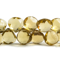 7x7-11x11mm Whiskey Quartz Faceted Heart Beads 8 inch 39 pieces (ONLINE ORDER ONLY)