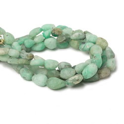 7x7-11x9mm Matte Colombian Emerald plain nugget beads 7.5 inch 17 pieces (ONLINE ORDER ONLY)