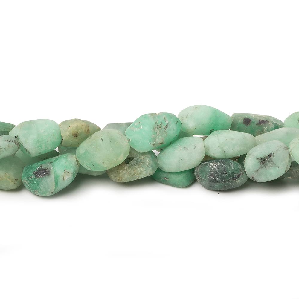 7x7-11x9mm Matte Colombian Emerald plain nugget beads 7.5 inch 17 pieces (ONLINE ORDER ONLY)