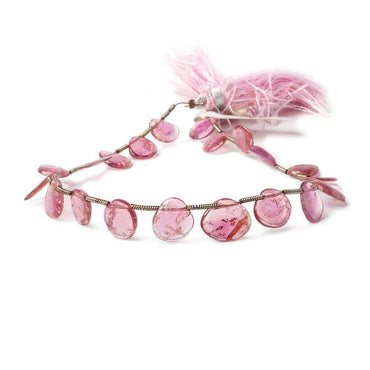 7x7-10x9mm Pink Tourmaline Top Drill Slice Beads 8 inch 20 pieces (ONLINE ORDER ONLY)