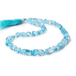 7x7-12x9mm Swiss Blue Topaz Faceted Nugget Beads 16 inch 38 pieces AA (ONLINE ORDER ONLY)